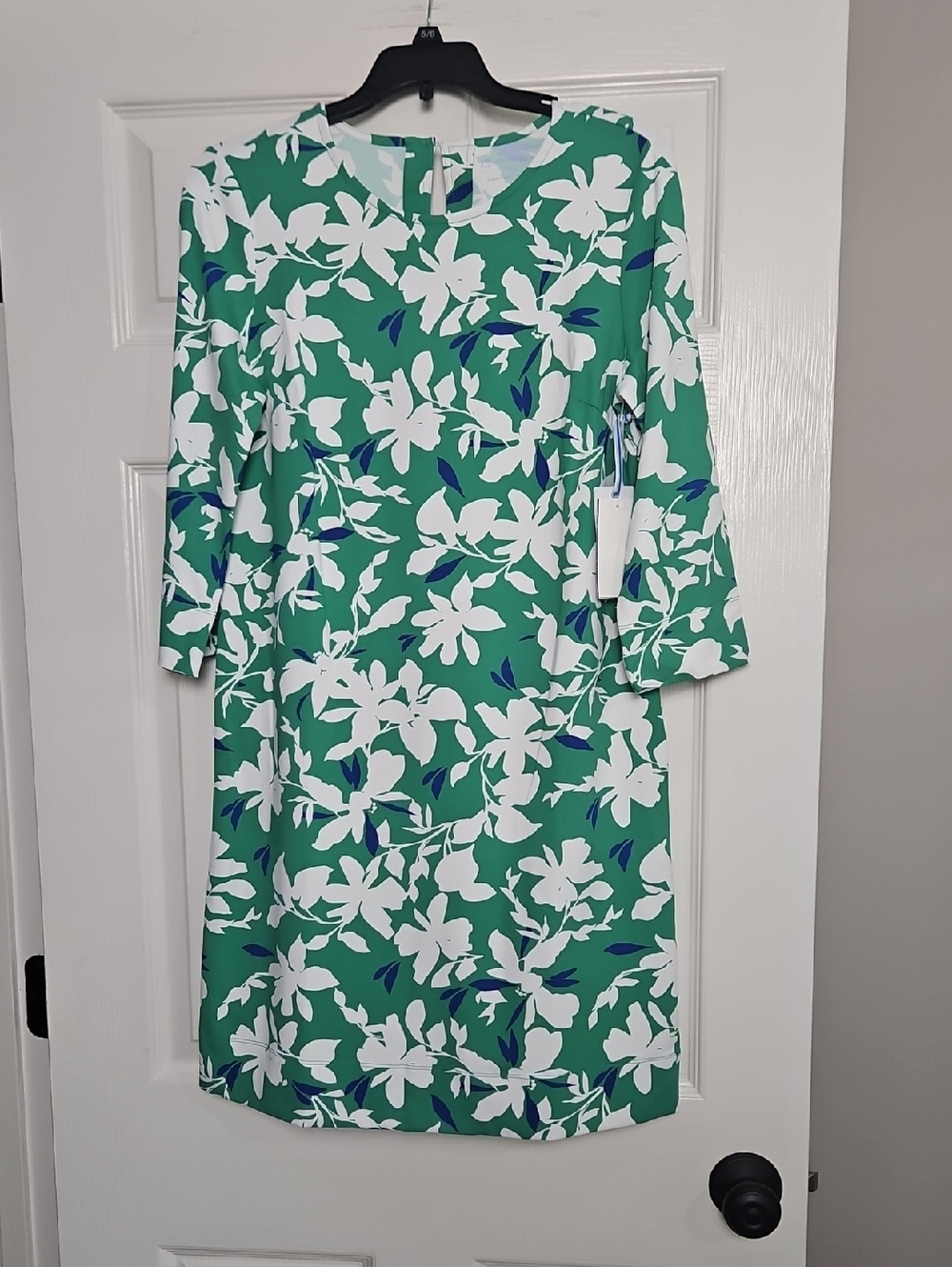 Southern Tide Leira 3/4 Sleeve UV Protection Shift Dress: Simply Green: X-Small